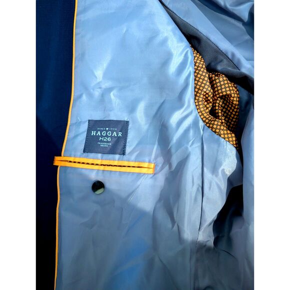 Men's Tailored Fit Blazer -Haggar H26- Blue Size 48RRR NWOT - Picture 8 of 11